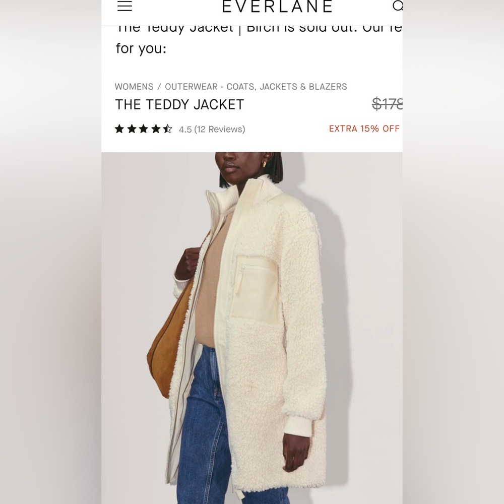 NWT Everlane Teddy Coat